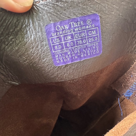 Oak Tree Farms Mid Calf Leather Square Toe Womens Cowgirl Boots - Picture 11 of 13